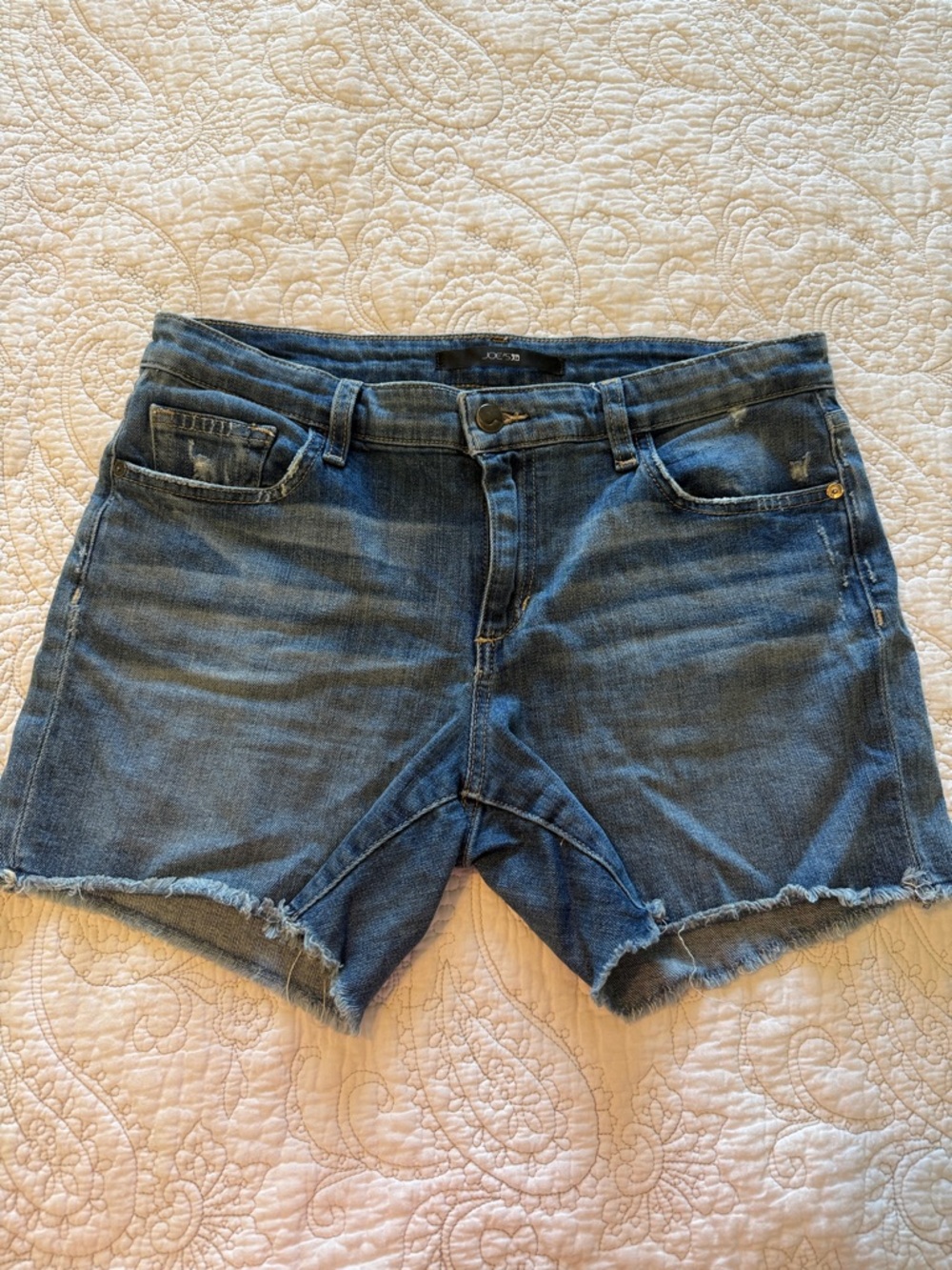 Joe's Jeans Blue Raw-Hem Denim Shorts